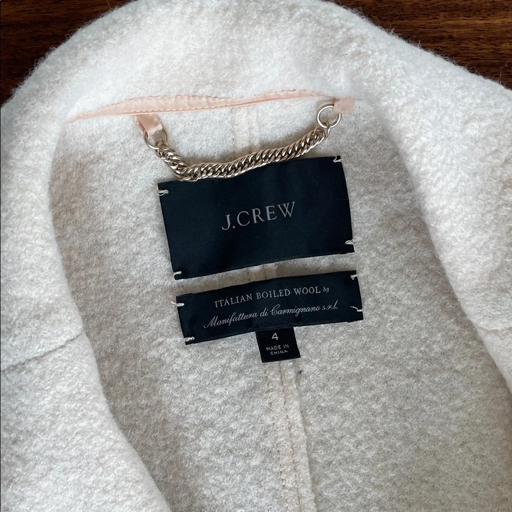 J. Crew Cream Pea Coat - Picture 2 of 4